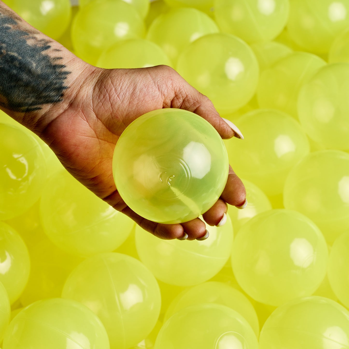 Transparent Yellow Ball Pit Balls
